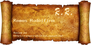 Remes Rudolfina névjegykártya